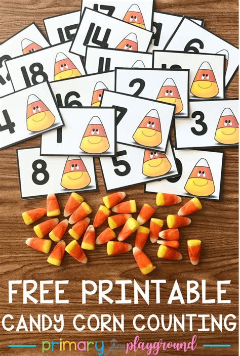 Free Printable Candy Corn Counting Cards Primary Playground Halloween