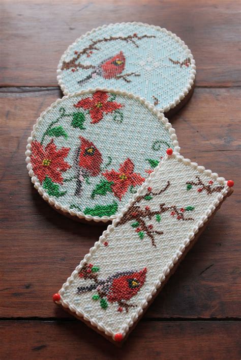 With the holiday season in full swing, there is no better time to fire up the oven for a batch (or three) of freshly baked cookies. Christmas Cardinal Needlepoint Cookies - CakeCentral.com