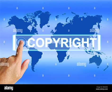Copyright Map Meaning Worldwide Patented Intellectual Property Stock