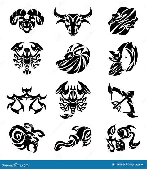 Tribal Zodiac Stock Vector Illustration Of Tattoo Element 11640047