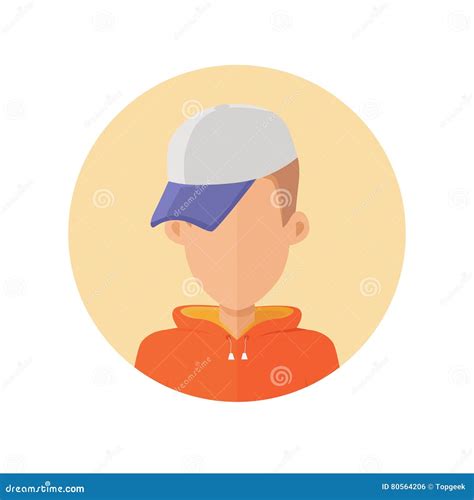 Young Man Avatar Without Facial Features Stock Vector Illustration