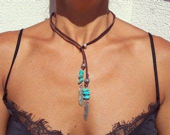 Wrap Necklace Lariat Turquoise Choker Long Bohemian Boho Etsy