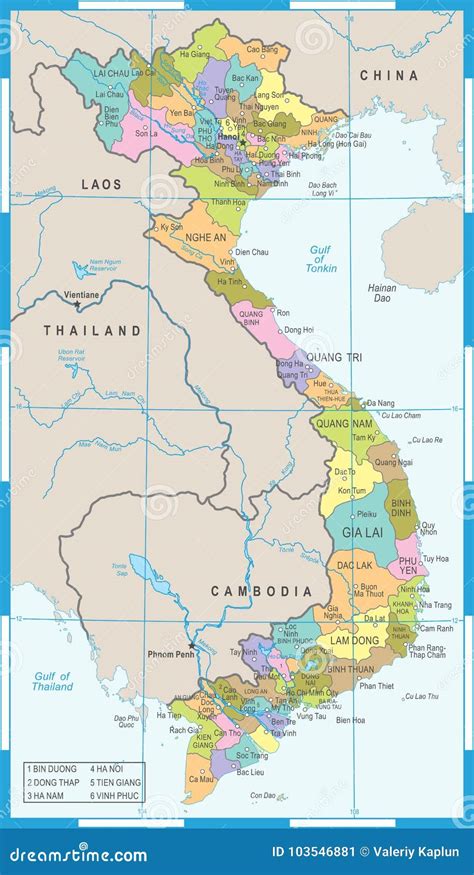 Vietnam Map Detailed Vector Illustration Stock Illustration