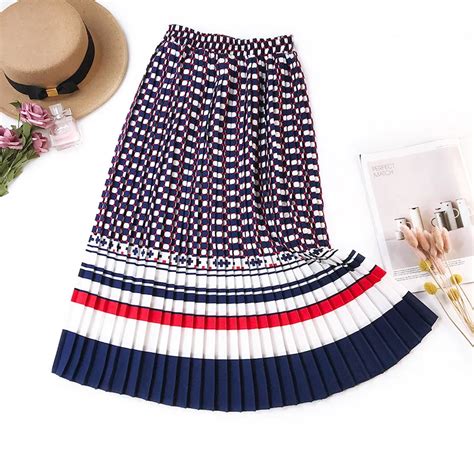 2019 Spring And Summer New Base Skirt Accordion Pleated Floral Skirt In