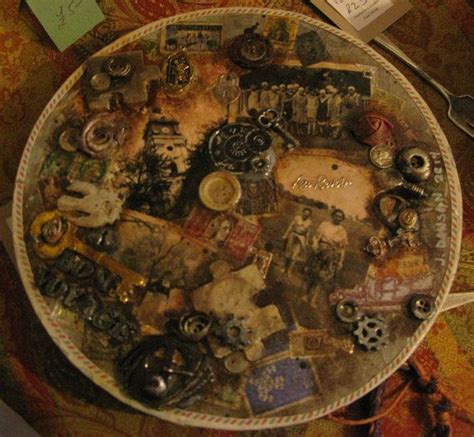 Grand Tour Vintage Style Steampunk Altered Art Tondo Etsy Altered