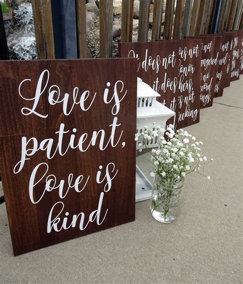 Wedding Aisle Signs Love Is Patient Wedding Signs Ceremony Etsy