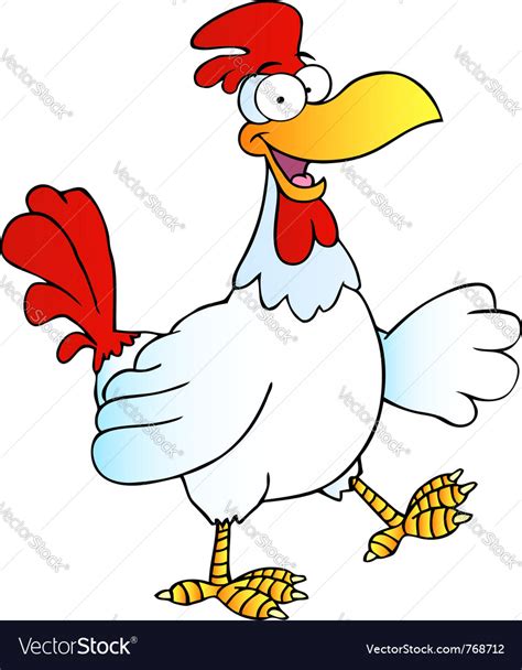 Happy Rooster Walking Royalty Free Vector Image