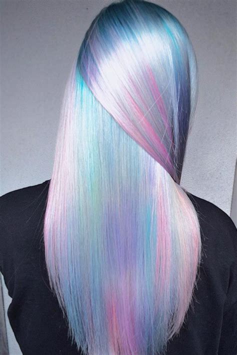 Quartz Inspired Pastel Hair Colors To Love Lovehairstyles Holographic Hair Hair Color