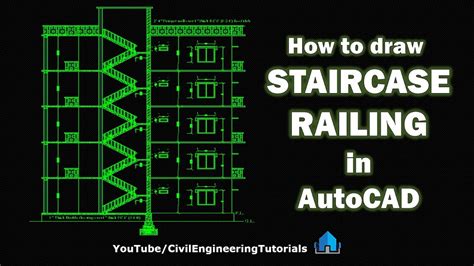 11how To Draw Staircase Railing In Autocad Building 5 Youtube