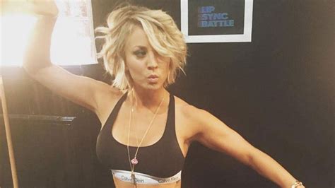 Kaley Cuoco Bares Her Toned Bod In A Bra And Cut Off Shorts