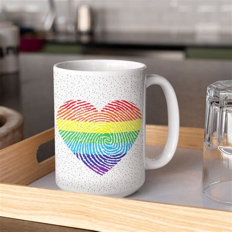 Rainbow Heart Mug Pride Mug Lgbt Mug Gay Pride T Lgbtq Etsy