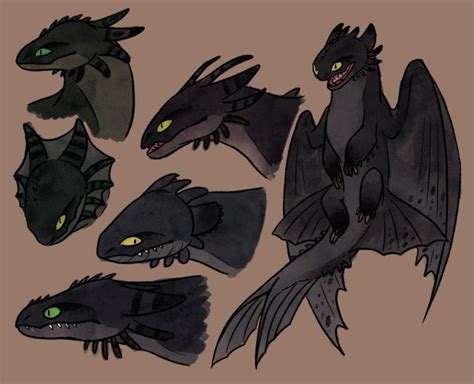 Drew Some Of The Toothless Concept Art From The Httyd Concept Art