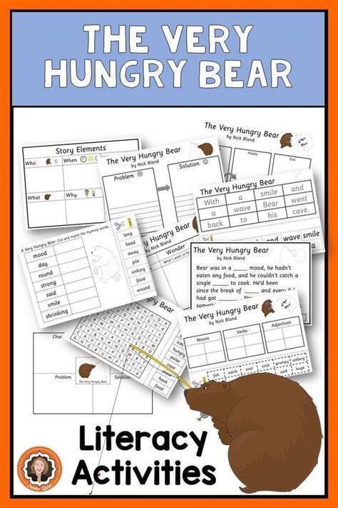 The Very Hungry Bear Book Study Print And Go Literacy Activities In 2021