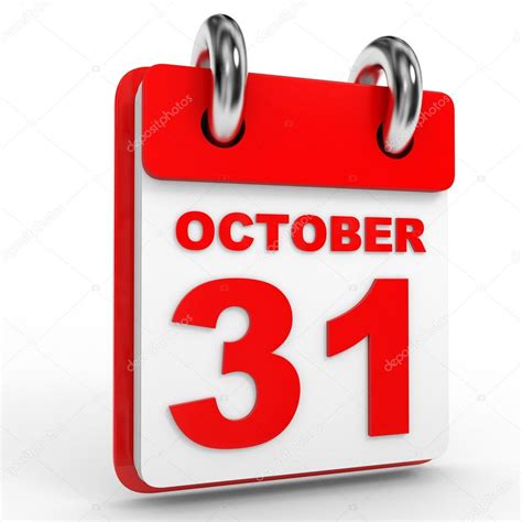 31 October Calendar On White Background Stock Photo By ©icreative3d