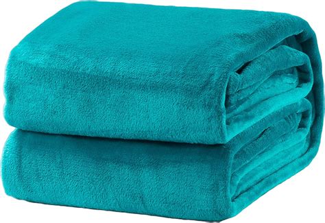 Bedsure Plush Teal Blanket Throw Lightweight Fleece Blanket Super Soft