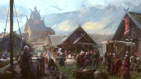 Assassins Creed Valhalla Concept Art Expansion 1 Market Dublin
