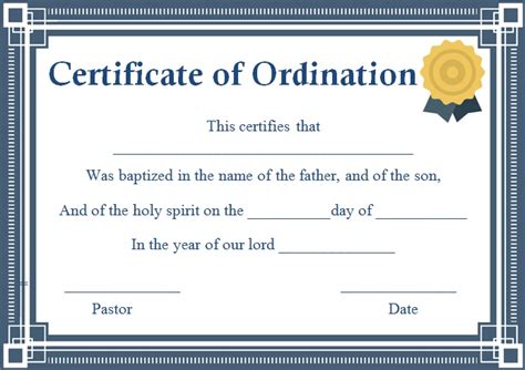 28 Free Ordination Certificate Templates Wordpdf Excel Templates