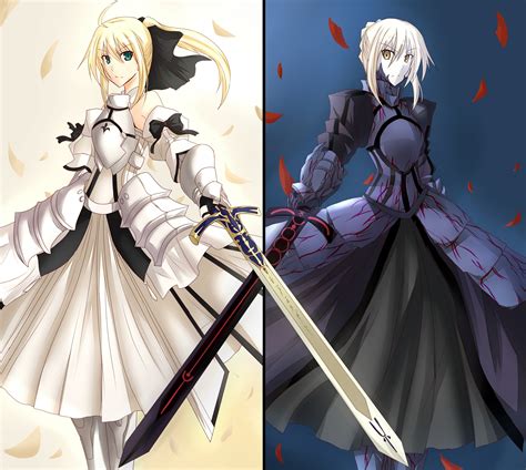 artoria pendragon, saber, saber alter, and saber lily (fate and 2 more) drawn by ram_hachimin 