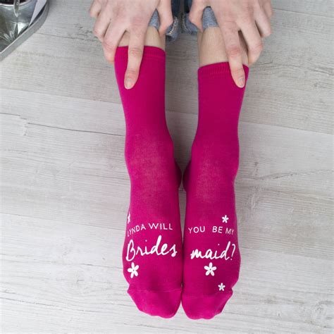 Personalised Be My Bridesmaid Pink Socks By Solesmith