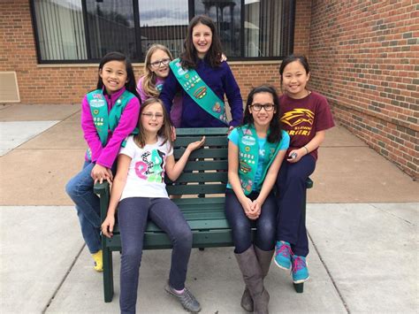 Girl Scout Troop 16004 Brings Buddy Bench To St Johns Savage
