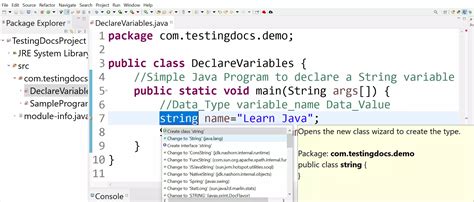 Declare Java Variables