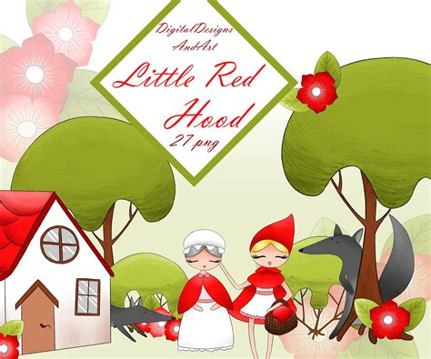 Red riding hood clipart, fairytale clipart, wolf clipart, forest clipart, planner clipart ...