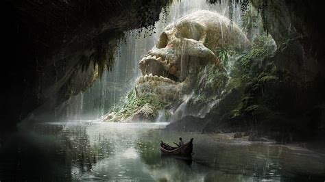 Hd Wallpaper Boat Skull Art Fantasy Journey Quentin Mabille