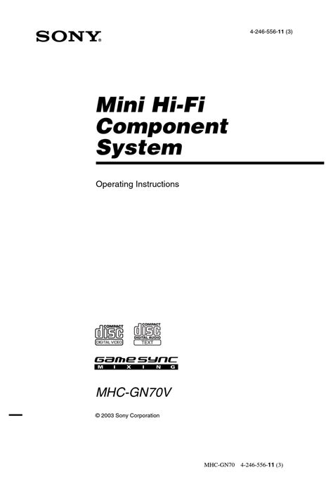 Sony Mhc Gn70v Operating Instructions Manual Pdf Download Manualslib