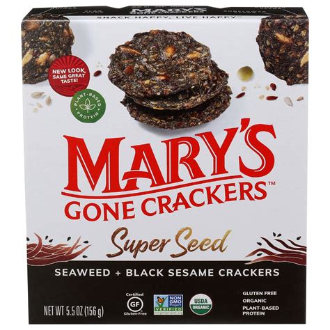 Marys Gone Crackers Organic Seaweed And Black Sesame Cracker 55 Ounce 6 Per Case