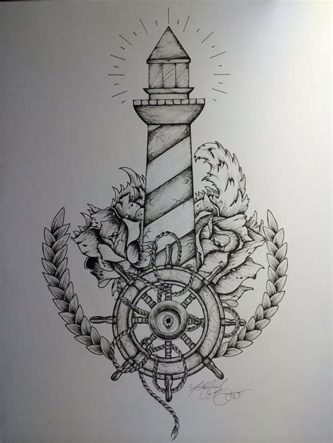 734 x 1026 jpeg 133 кб. Black And White Ink Lighthouse Tattoo » Tattoo Ideas