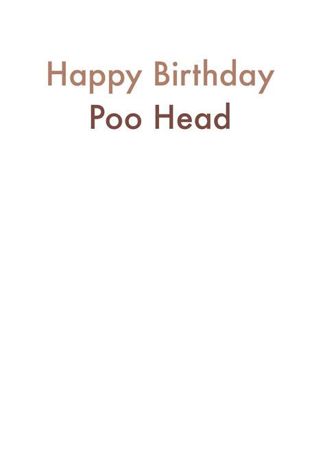 Happy Birthday Poo Head Card Scribbler