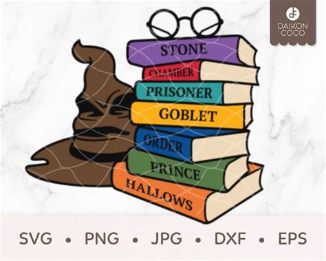 Harry Potter Books SVG Book Nerd SVG svg png jpg dxf eps | Etsy