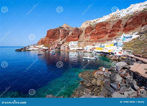 Amoudi Bay Santorini Greece Stock Photo Image Of Cliff Island