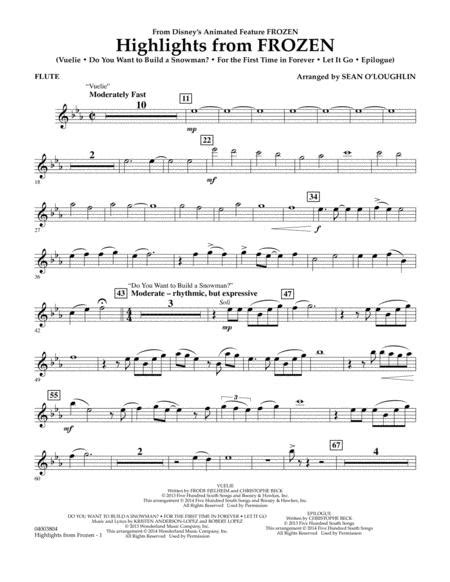 Download Highlights From Frozen Flute Sheet Music By