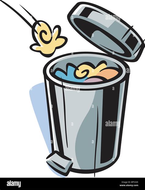 Cartoon Drawing Of A Trash Can Stock Photo 31327525 Alamy
