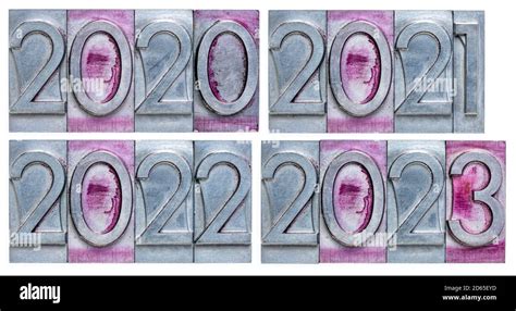 Years 2020 2021 2022 And 2023 Number Abstracts In Gritty Vintage