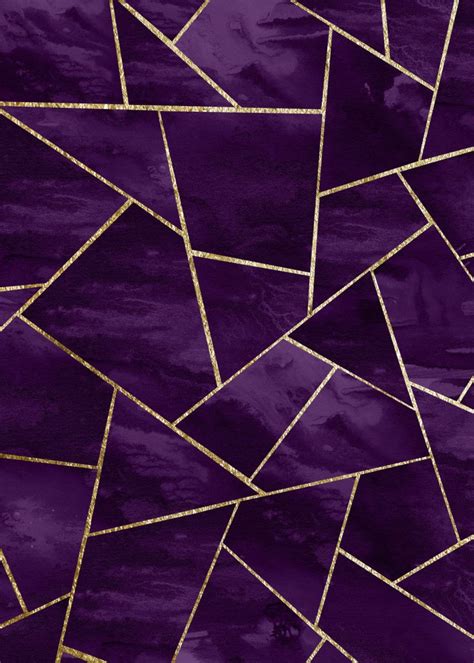 Dark Purple Ink Gold Geo 1 Poster By Anitas And Bellas Art Displate