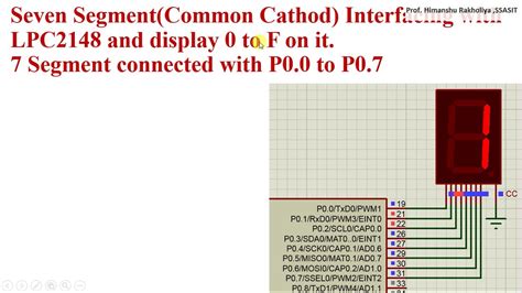 Seven Segment Common Cathode Interfacing With Lpc2148 And Display 0