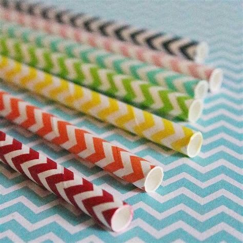 Chevron Striped Paper Straws By Crafteratti