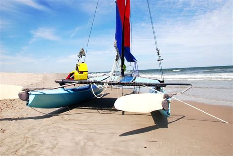 Catamaran On The Beach Stock Image Image Of Ocean Travel 4375491