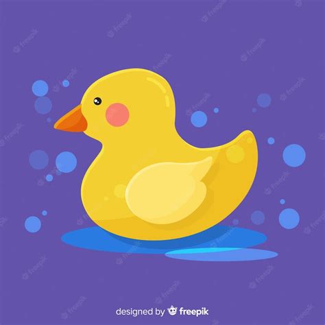 Free Vector Flat Yellow Rubber Duck Cartoon