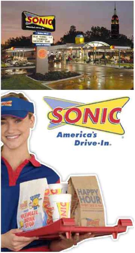 We prepare every dish fresh and fast! SONIC AMERICA'S DRIVE-IN CELL PHONE COUPONS