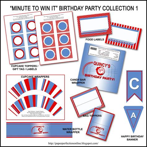Free Printable Minute To Win It Birthday Party Invitations