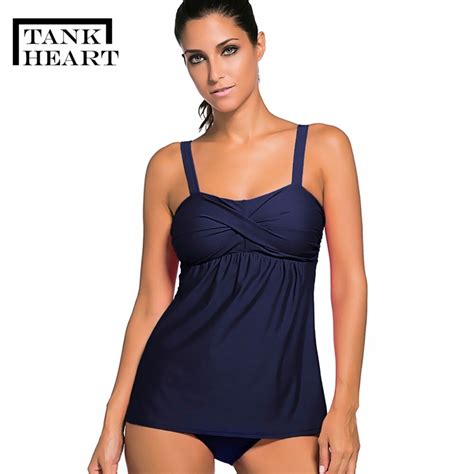 Tank Heart Black Blue Sexy Shop Two Piece Swimsuit Tankini Set Biquini