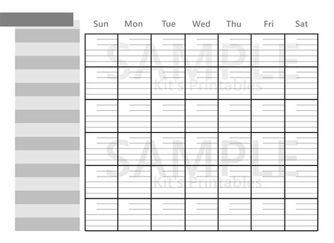 A3 Large Blank Monthly Wall Calendar Template Digital Etsy