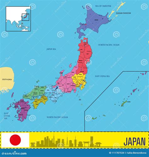 Labeled Map Of Japan Stylized Map Of Japan Isometric 3d Green Map
