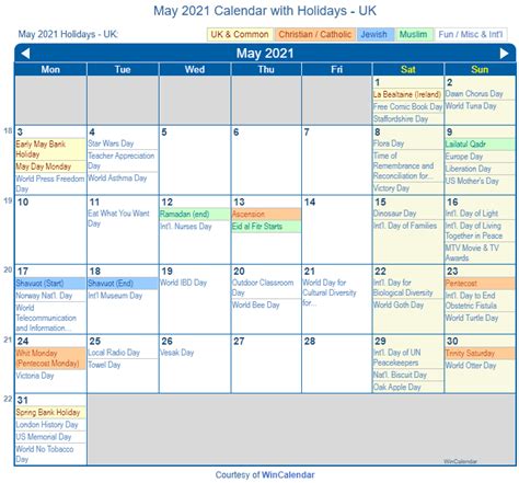 Print Friendly May 2021 Uk Calendar For Printing