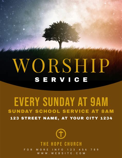 Sunday Worship Service Church Flyer Template Postermywall