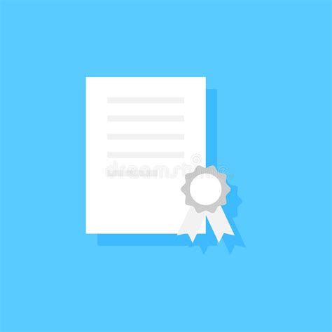 Flat Icon Of Certificate Or Diploma Vector And Illustration Stock