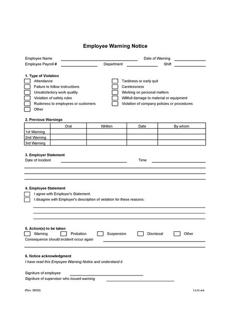 Employee Warning Notice Download 56 Free Templates And Forms
